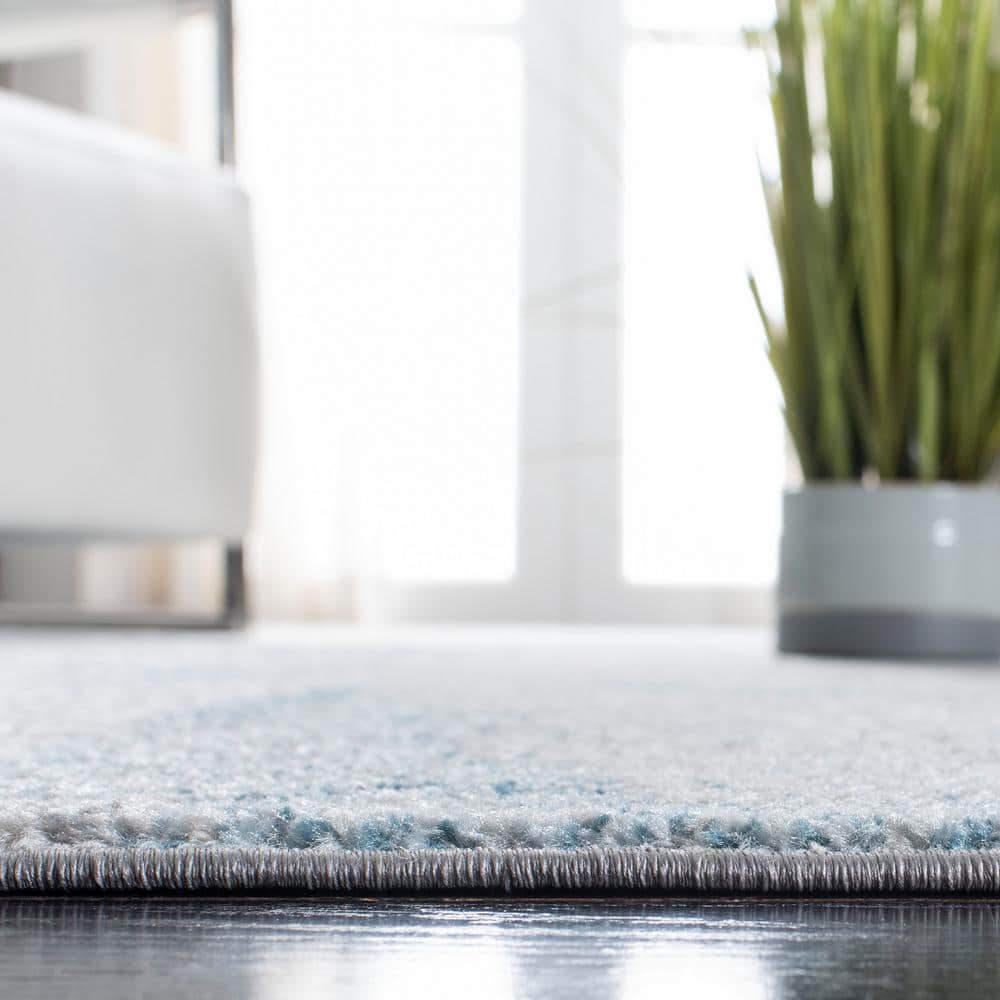 Tulum 8' x 10' Gray and Blue Reversible Area Rug