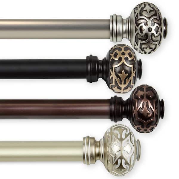 Rod Desyne Maple 160 in. - 240 in. Curtain 1 in. Dia Rod in Black