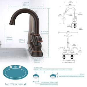 Moon Style 2-Handle Single Hole Bathroom Faucet Crescent with Pop-Up Drain and Supply Hoses in Oil Rubbed Bronze