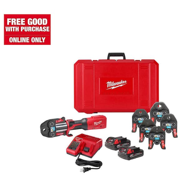 Milwaukee M18 18V Lithium-Ion Brushless Cordless FORCE LOGIC Press Tool Kit with 1/4 in. - 7/8 in. ACR Jaws (6-Jaws Included)