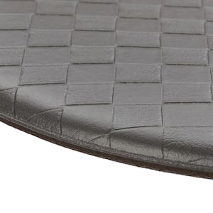 Dark Gray 17.5 in. x 48 in. PVC Basketweave Half Circle Anti-Fatigue Mat