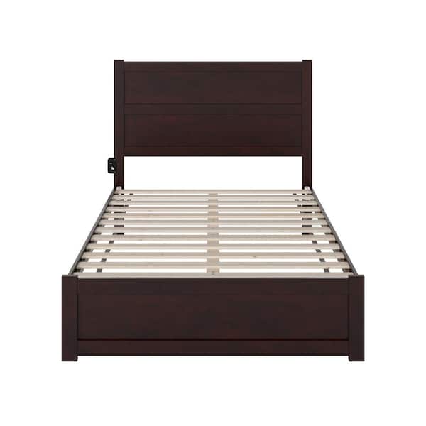 AFI NoHo Espresso Full Solid Wood Platform Bed with Footboard
