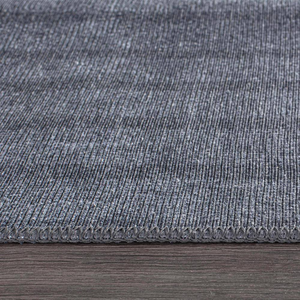 Contemporary Dark Gray Synthetic Flat Woven 10' x 14' Area Rug