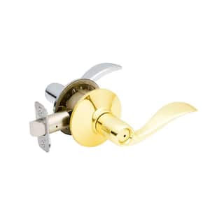 Schlage F40 Acc 608 Accent Lever Bed and Bath Lock in Satin Brass, 2.7 x  5.2 x 2.8