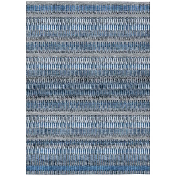 Addison Rugs Chantille ACN589 Blue 5 ft. x 7 ft. 6 in. Machine Washable Indoor/Outdoor Geometric Area Rug