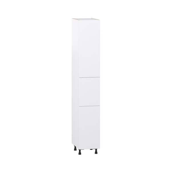 Timberline 15 in. W x 24 in. D x 94.5 in. H Assembled Slab Pantry Kitchen Cabinet in Bright White