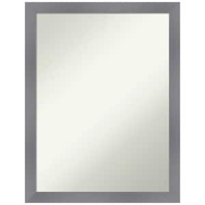 Edwin Grey 20.5 in. x 26.5 in. Non-Beveled Casual Rectangle Wood Framed Wall Mirror in Gray