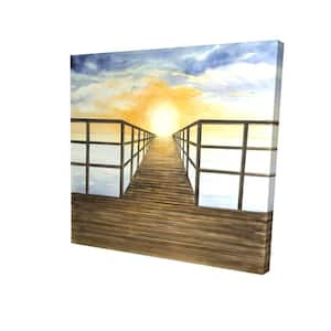 Sunset In The Sea - Wrapped Canvas Framed Painting Art Print 8 in. x 8 in.