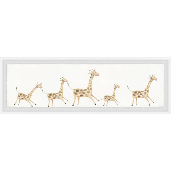 Unbranded "Giraffe Runs Around" by Marmont Hill Framed Animal Art Print 15 in. x 45 in.