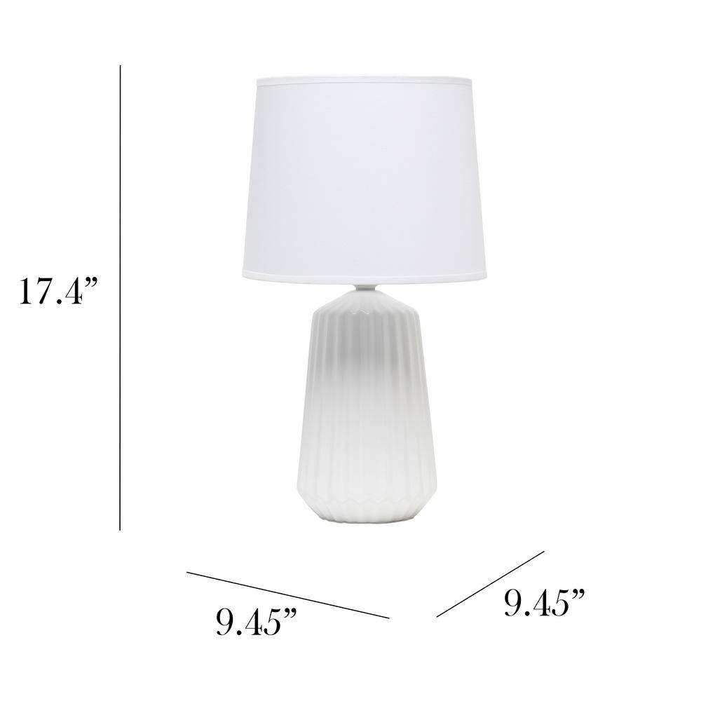 17.4" White Ceramic Nightstand Lamp with Empire Shade