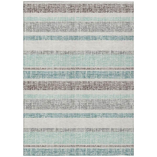 Chantille Machine Washable Indoor/Outdoor Abstract ACN2122 Teal 2 ft. 6 in. x 3 ft. 10 in. Area Rug