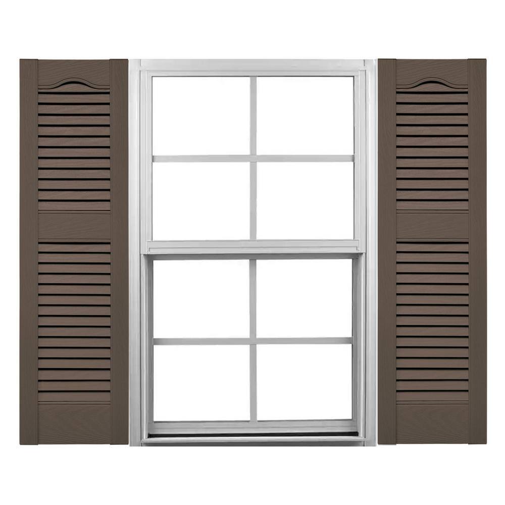 TailorMade 14.5 in. W x 40 in. H Louvered Vinyl Shutters Pair in French Roast price history on PriceWatchPro