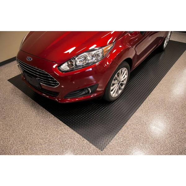 TrafficMaster 7.5 ft. W x 14 ft. L Midnight Black Diamond Plate Commercial  Vinyl PVC Garage Flooring HX45DT714MBRET - The Home Depot