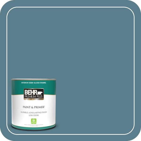 BEHR PREMIUM PLUS 1 qt. Home Decorators Collection #HDC-FL14-11 Cotton Denim Semi-Gloss Enamel Low Odor Interior Paint & Primer