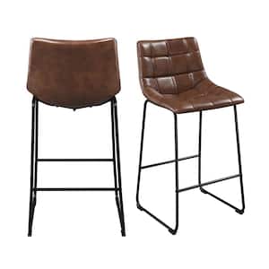 Richmond 30 in. Cappuccino High Back Metal Bar Stool (Set of 2)