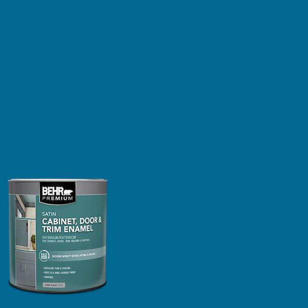BEHR PREMIUM 1 qt. #OSHA-1 OSHA SAFETY BLUE Satin Enamel Interior/Exterior Cabinet, Door & Trim Paint