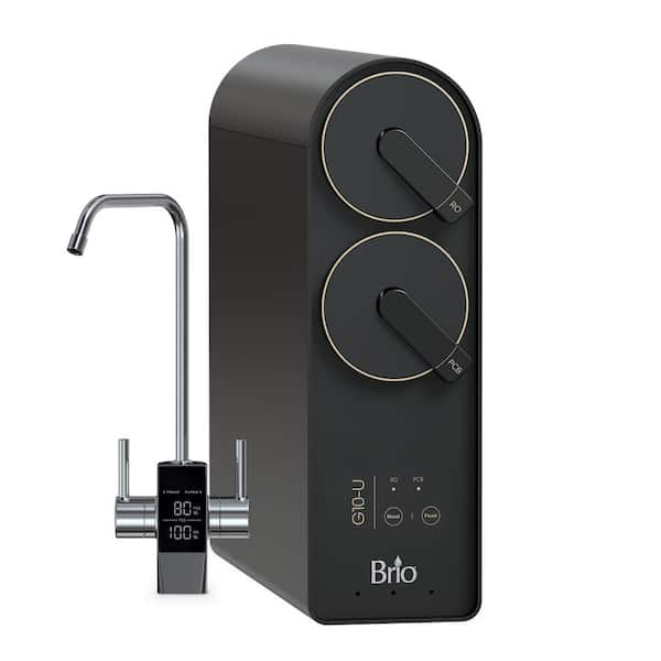Brio G10-U Reverse Osmosis Water Filtration System with Smart Faucet, 500 GPD, 2:1 Pure to Drain, 5-in-2 Filtration