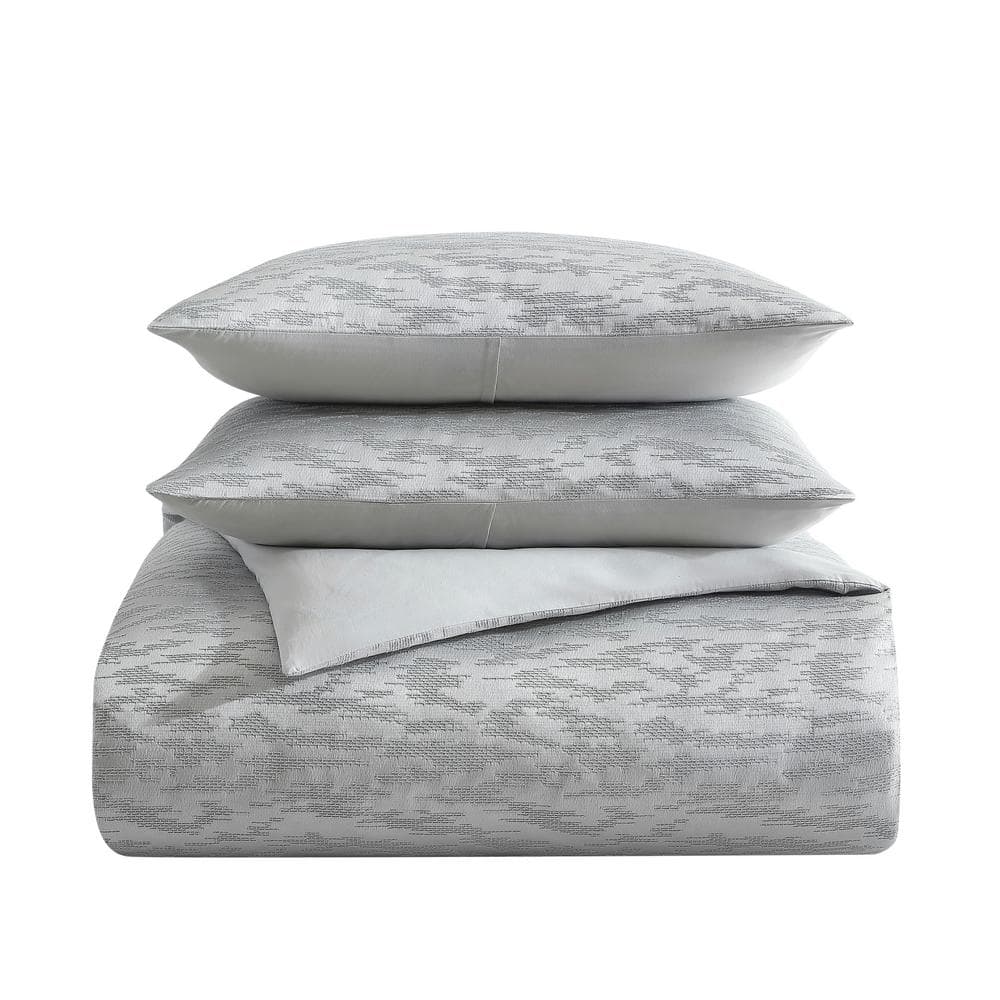 King Gray Microfiber Reversible Comforter Set with Shams