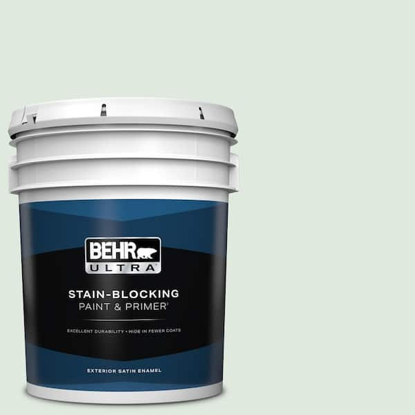 BEHR ULTRA 5 gal. #460E-1 Meadow Light Satin Enamel Exterior Paint & Primer