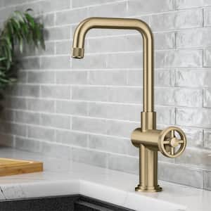Urbix Industrial Single Handle Kitchen Bar Faucet in Brushed Gold