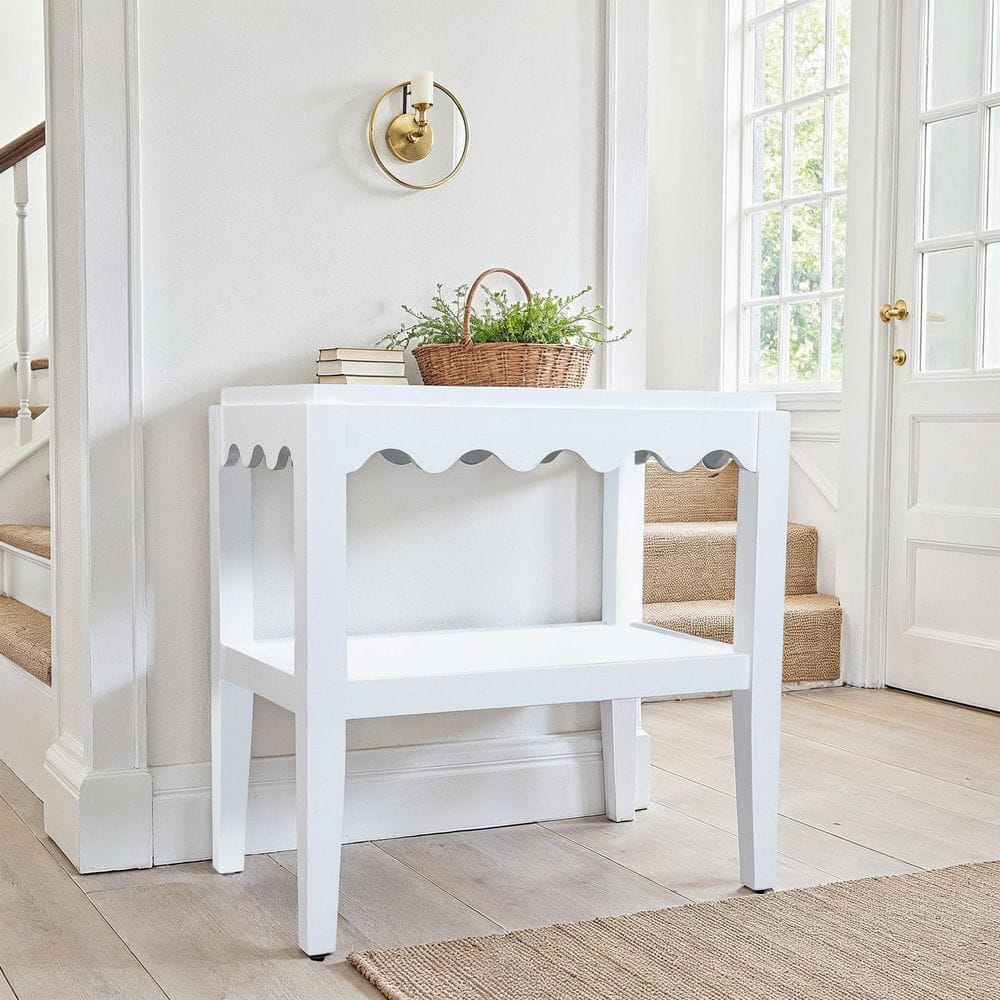 Carolina Chair and Table Scallop Edge 28 in. White Rectangle Wood Top ...
