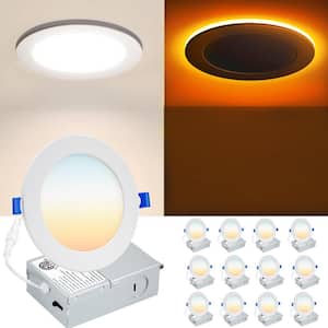 4 in. Adjustable 5CCT Canless Dimmable w/Night Light Integrated LED Recessed Downlight Kit ETL List (12Pack)