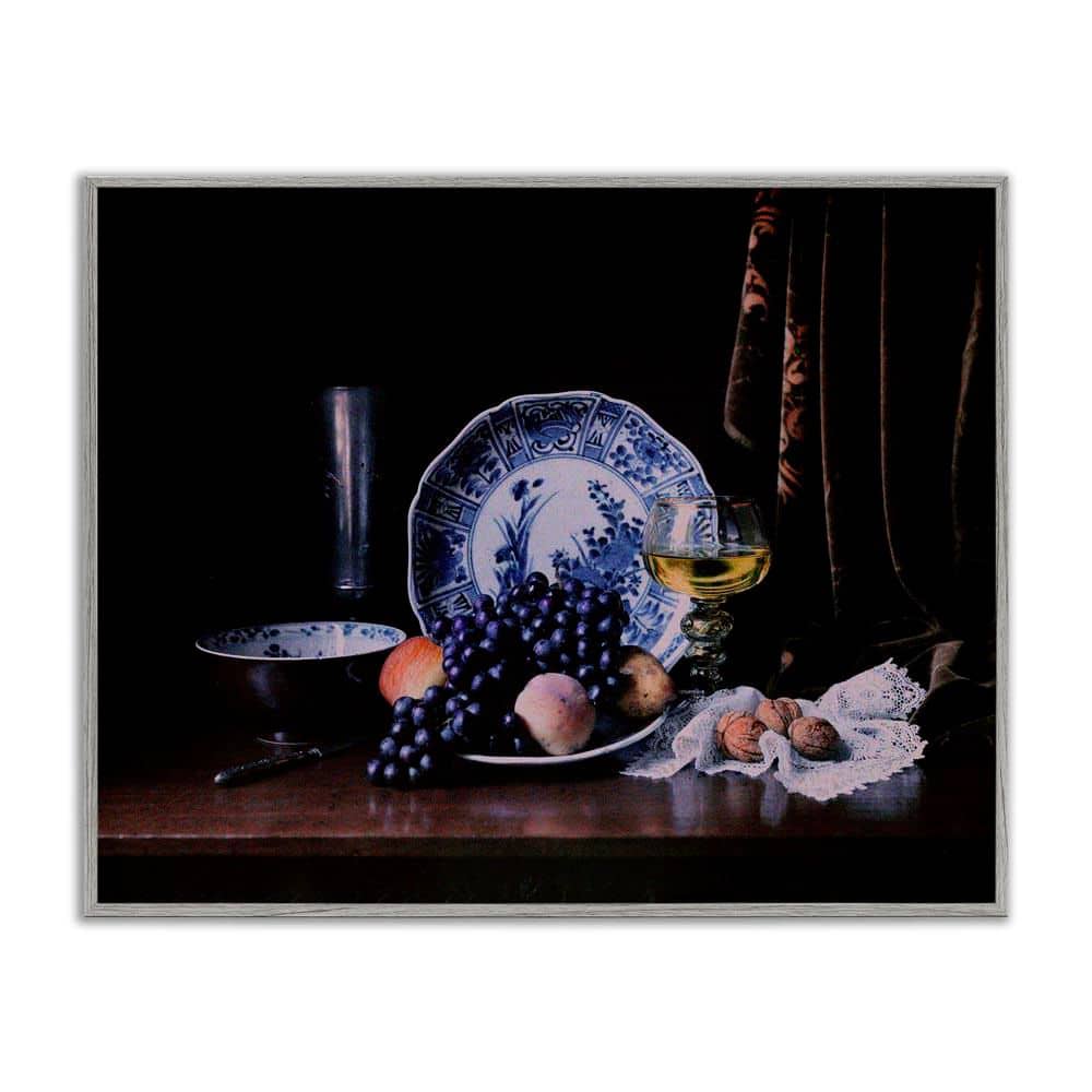 Baroque Still Life by Unknown Gray Framed Food Giclee Art Print 16 in. x 20 in. price history on PriceWatchPro