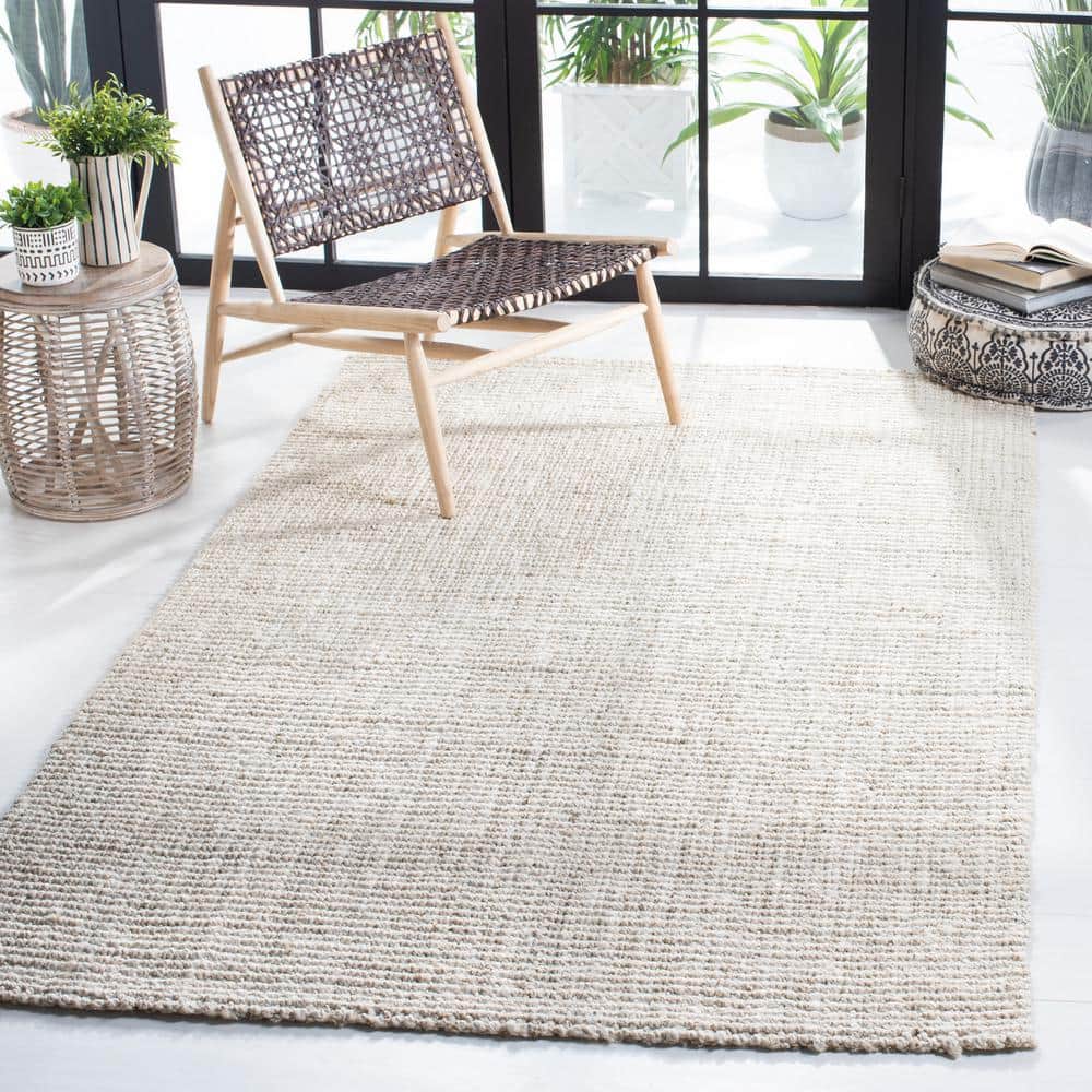 Natural Fiber Beige 7 ft. x 7 ft. Square Solid Area Rug - thumbnail 2