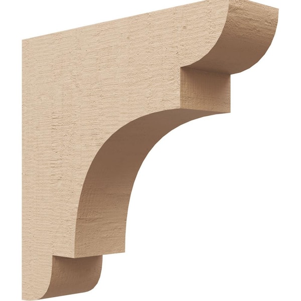 Ekena Millwork 3 in. x 12 in. x 12 in. Series 1 Thin New Brighton Rough Cedar Woodgrain Timberthane Polyurethane Corbel, Primed Tan