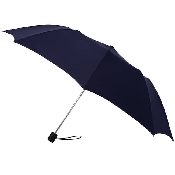 Rainbrella 42 in. Manual Open Compact Umbrella with Wrist Strap- Navy