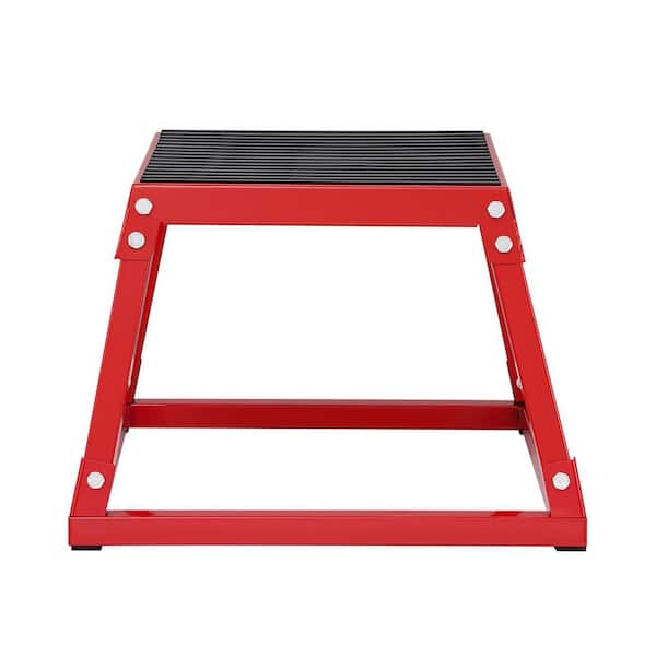SKYSHALO Plyometric Jump Box, 12 in. Plyo Box, Steel Plyometric Platform and Jumping Agility Box, Anti-Slip Fitness, black