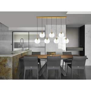 Timeless Home Blake 7-Light Brass Pendant with 7.9 in. W x 7.1 in. H Clear Glass Shade