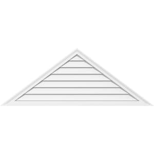 54 in. x 24-3/4 in. Triangle Surface Mount PVC Gable Vent 11/12 Pitch: Functional with Brickmould Frame