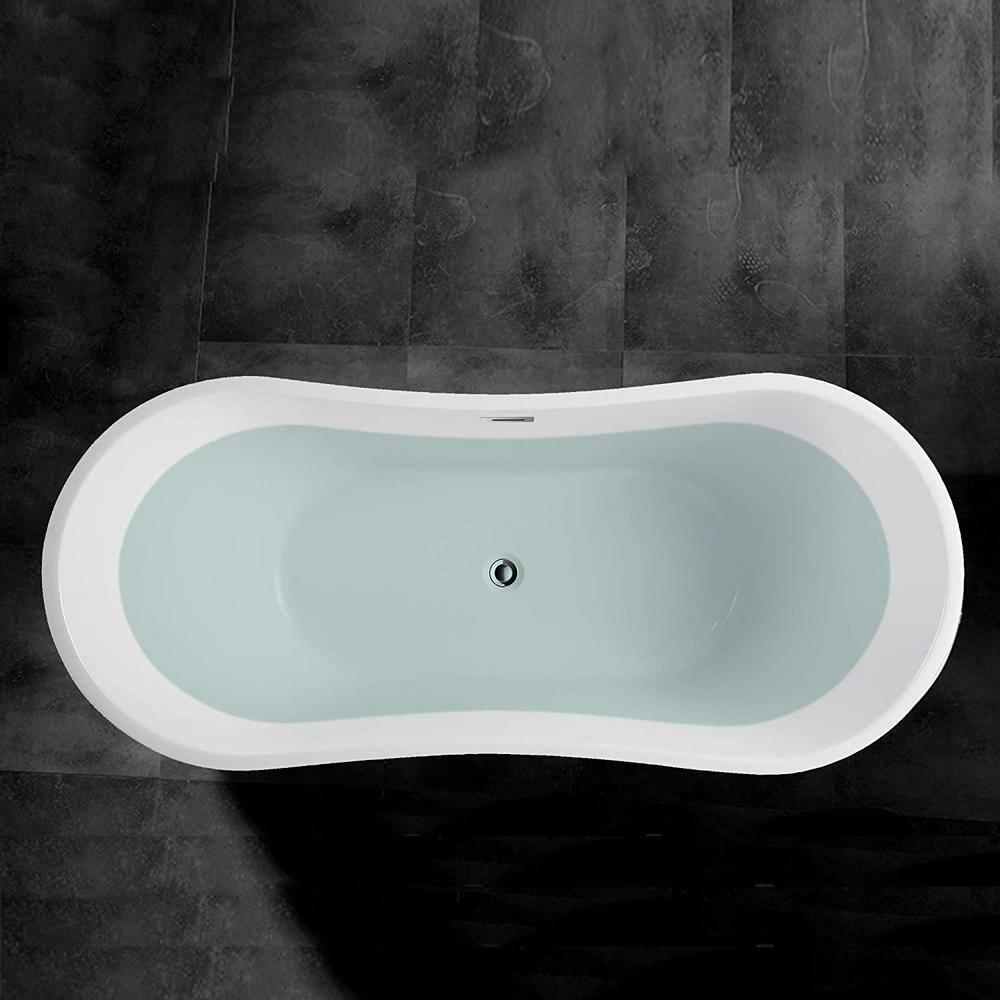 Ophelia 71" White Acrylic Freestanding Soaking Bathtub
