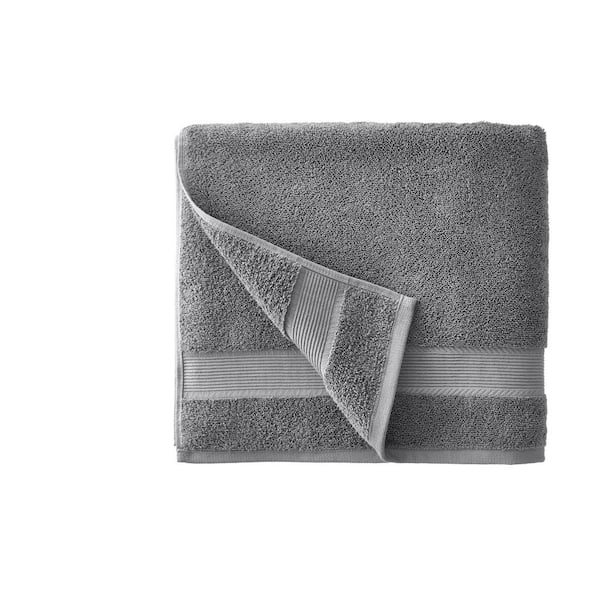 StyleWell Quick Dry Cotton Shadow Gray Ribbed 6-Piece Bath Towel Set