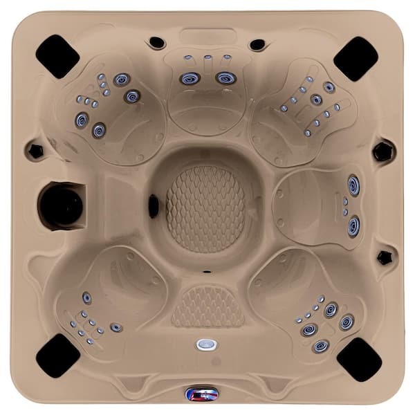 American Spas 7-Person 45-Jet 240-Volt Premium Acrylic Bench Spa Standard Hot Tub with Ozonator and Bluetooth Sound System