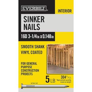16D 3-1/4 in. Sinker Nails Vinyl Coated 5 lbs (Approximately 304 Pieces)