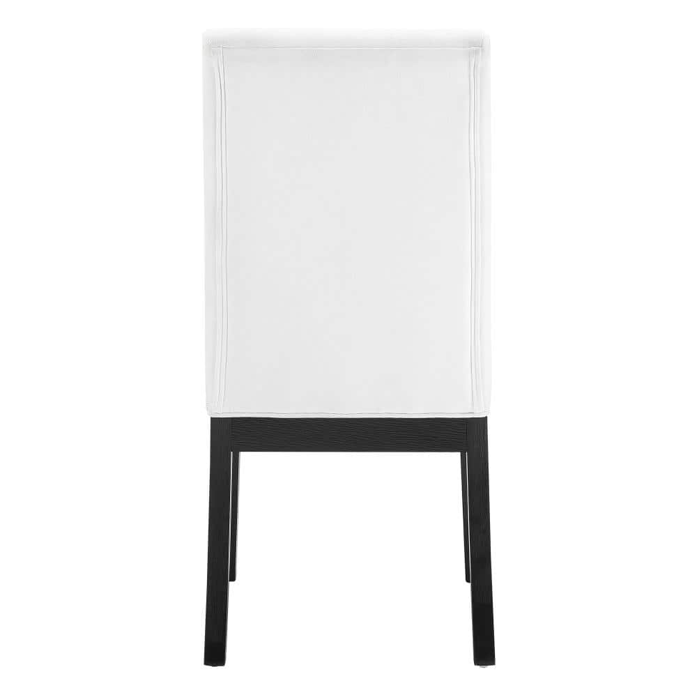 White Faux Leather Upholstered Parsons Side Chair Set