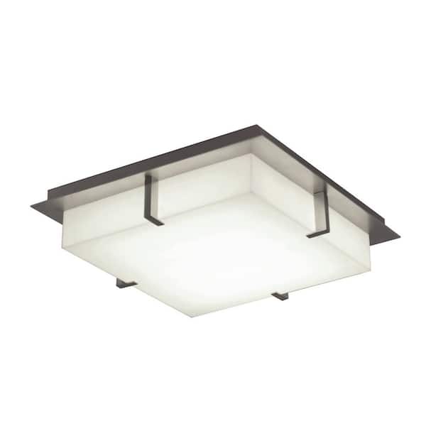 AFX Sinclair 17.63 in. 1-Light Satin Nickel LED Flush Mount