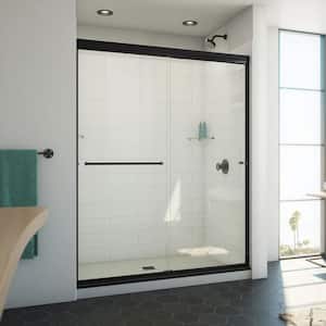 Alliance Pro ML 60 in. W x 74.5 in. H Sliding Semi Frameless Shower Door in Matte Black with Clear Glass