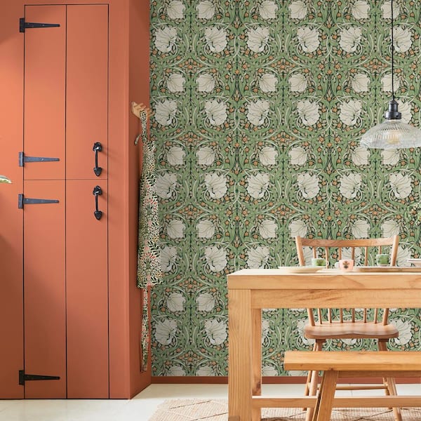 William Morris at Home Pimpernel Green Wallpaper
