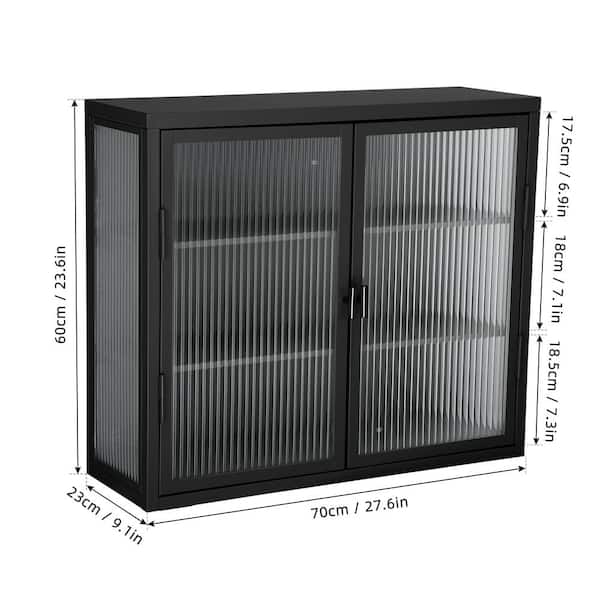 Wall Cabinet With One Glass Door with clear glass insert, 2 shelves.No  mullion 18W x 12D x 30H