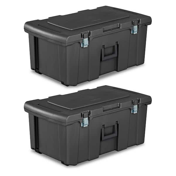 Sterilite 16-Gal. Footlocker Container w/Handles & Wheels 2 Pack