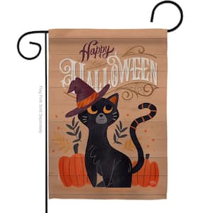 13 in. x 18.5 in. Witchy Cat Garden Flag Double-Sided Fall Decorative Vertical Flag