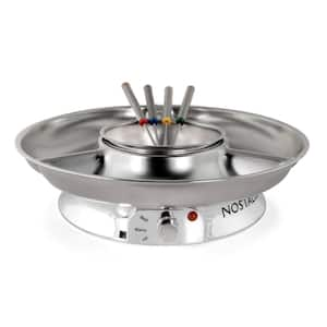 10 oz. Electric Fondue Pot Set with Forks in Stainless Steel