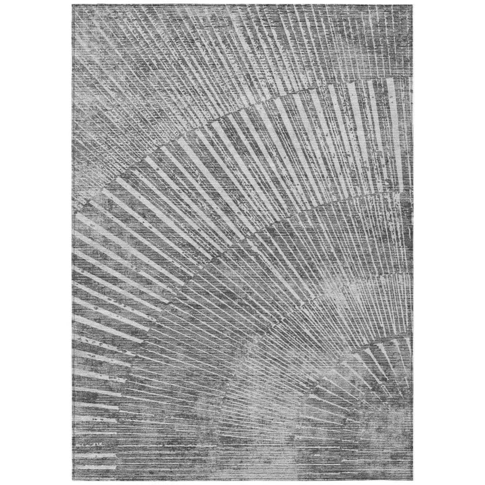 Gray and Ivory 10 ft. x 14 ft. Woven Abstract Rectangle Indoor/Outdoor Area Rug price history on PriceWatchPro