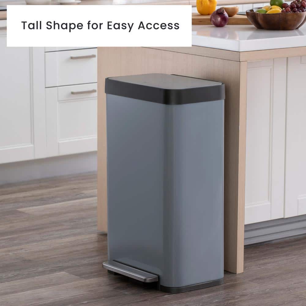 Glacier Blue Stainless Steel Pedal Trash Can, 18.5 Gallons