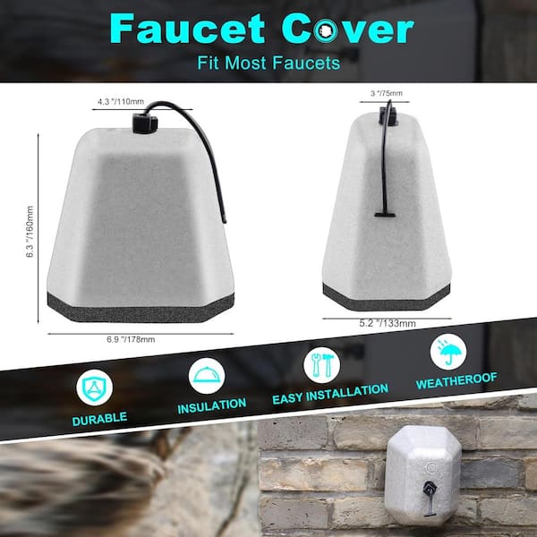 Lukvuzo Outdoor Faucet Covers for Winter Protection (4-Pack)
