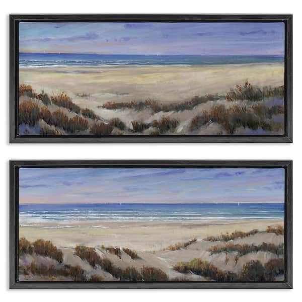 Stupell Industries Coastal Beach Terrain by Tim OToole 2 Pieces Black Floater Frame Nature Graphic Art Print 11 in. x 25 in.