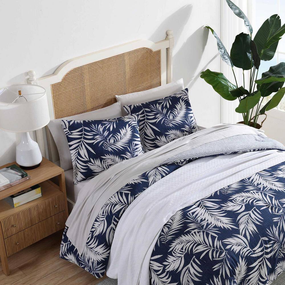 Full Blue Mirage Cotton Reversible Bedspread Set
